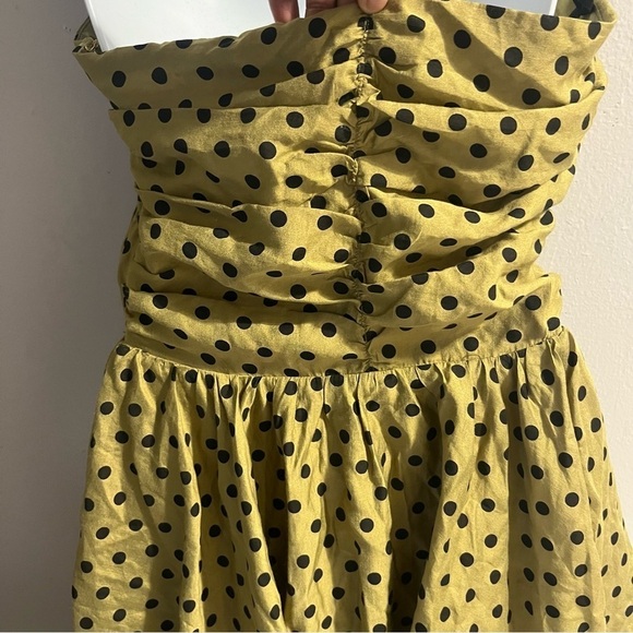 Mon Renn Roselyn Midi Dress Olive Black Polka Dots Size Small NWT - Picture 13 of 16